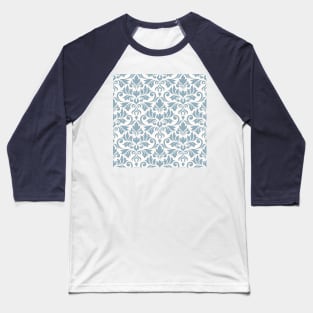 Flourish Damask Ptn Blue on Cream Baseball T-Shirt